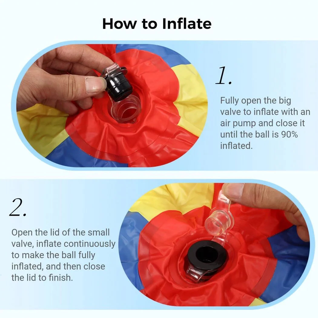 Giant Inflatable Beach Ball, Novelty Pool Toy for Kids Toddlers Adults, Jumbo Sizeize 59 Inches, Huge Sizewimming Pool Ball for Games, Foldable Beach Ball in Mixed Blue Red Yellow