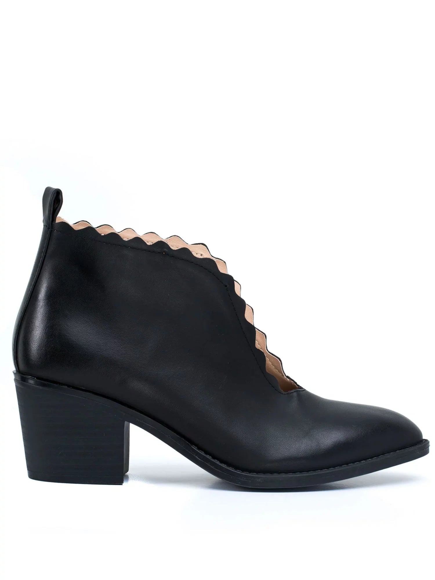 G.C. SizeHOESize Womens Black Heel Pull Tab V Cutout Sizecalloped Comfort Maris Almond Toe Block Heel Sizelip On Sizehootie 9