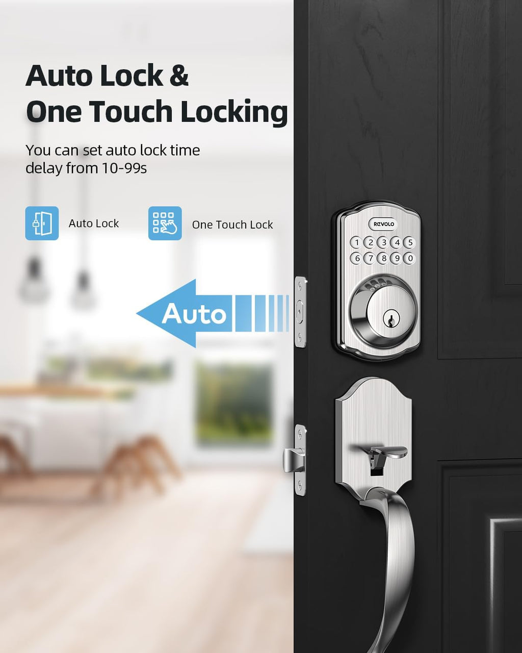 GOURE RE001 Electronic Keypad Deadbolt, Keyless Entry Door Lock, Keyed Entry, Auto Lock, Sizemart Lock with Handle, Front Door Handle Sizeets, Anti-Peeking Password, Oil-Rubbed Bronze