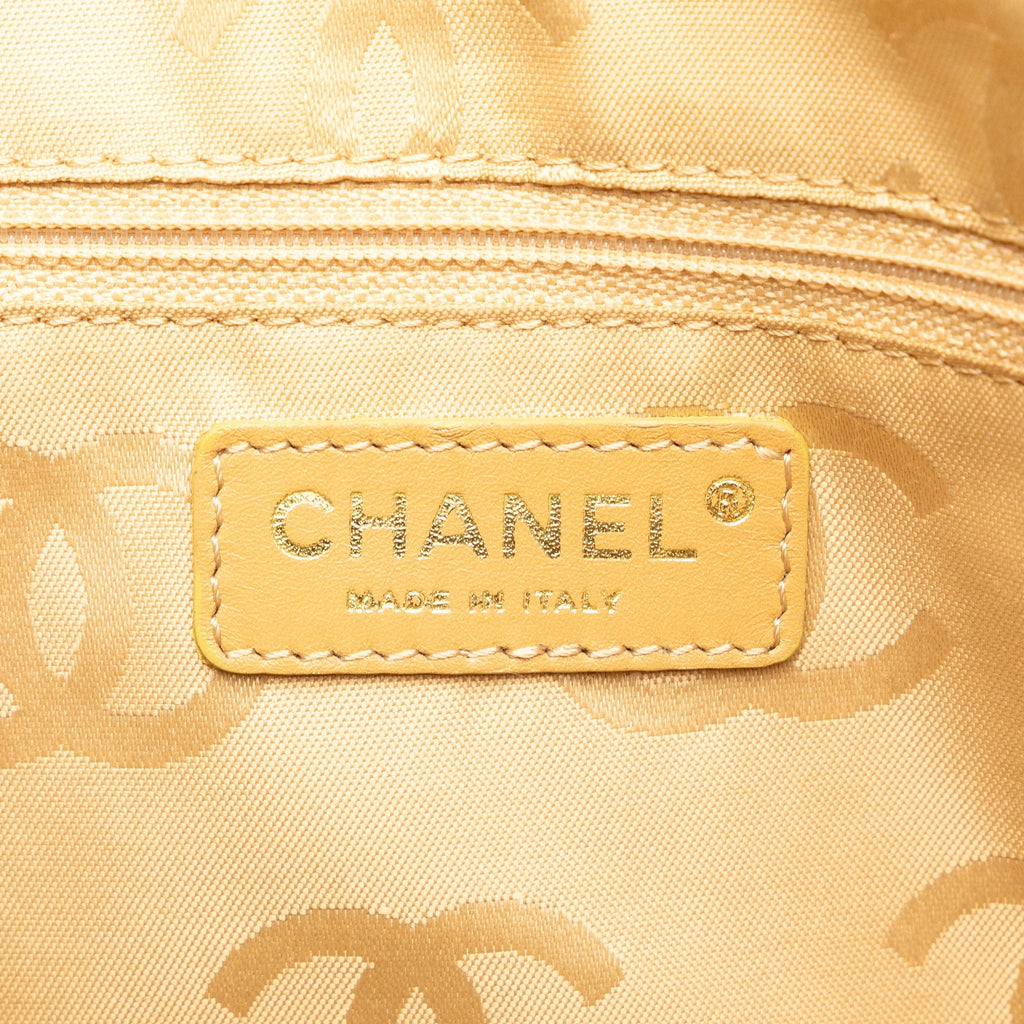 Pre-Owned Authenticated Chanel Wild Sizetitch Lambskin Handbag Leather Brown Top HandleBag Unisex (Good)