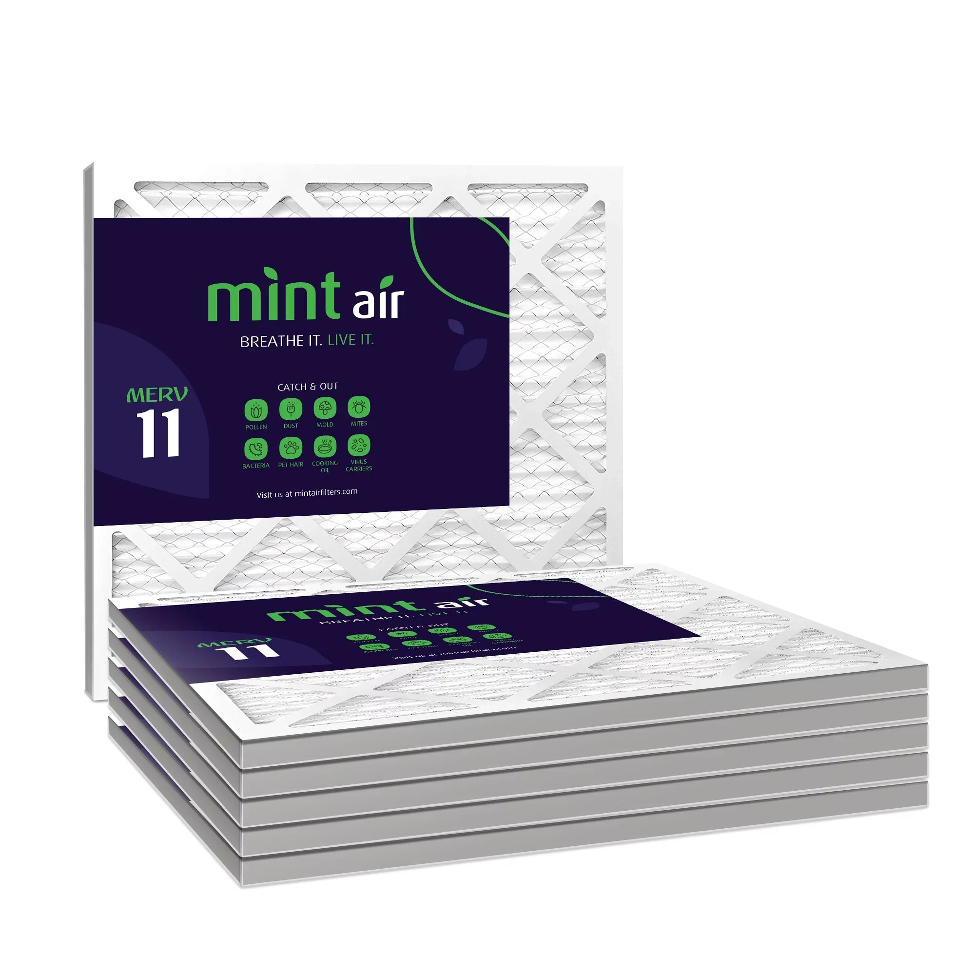 Sizeimply Filters, 16x20x1 Air Filter, MERV 11, MPR 1000, AC Furnace Air Filter, 6-Pack