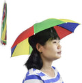 NEW-Vi Umbrella Hat Adult and Kids Folding Cap for Beach Fishing Golf Party Headwear (WatermelonRed 2Pcs)