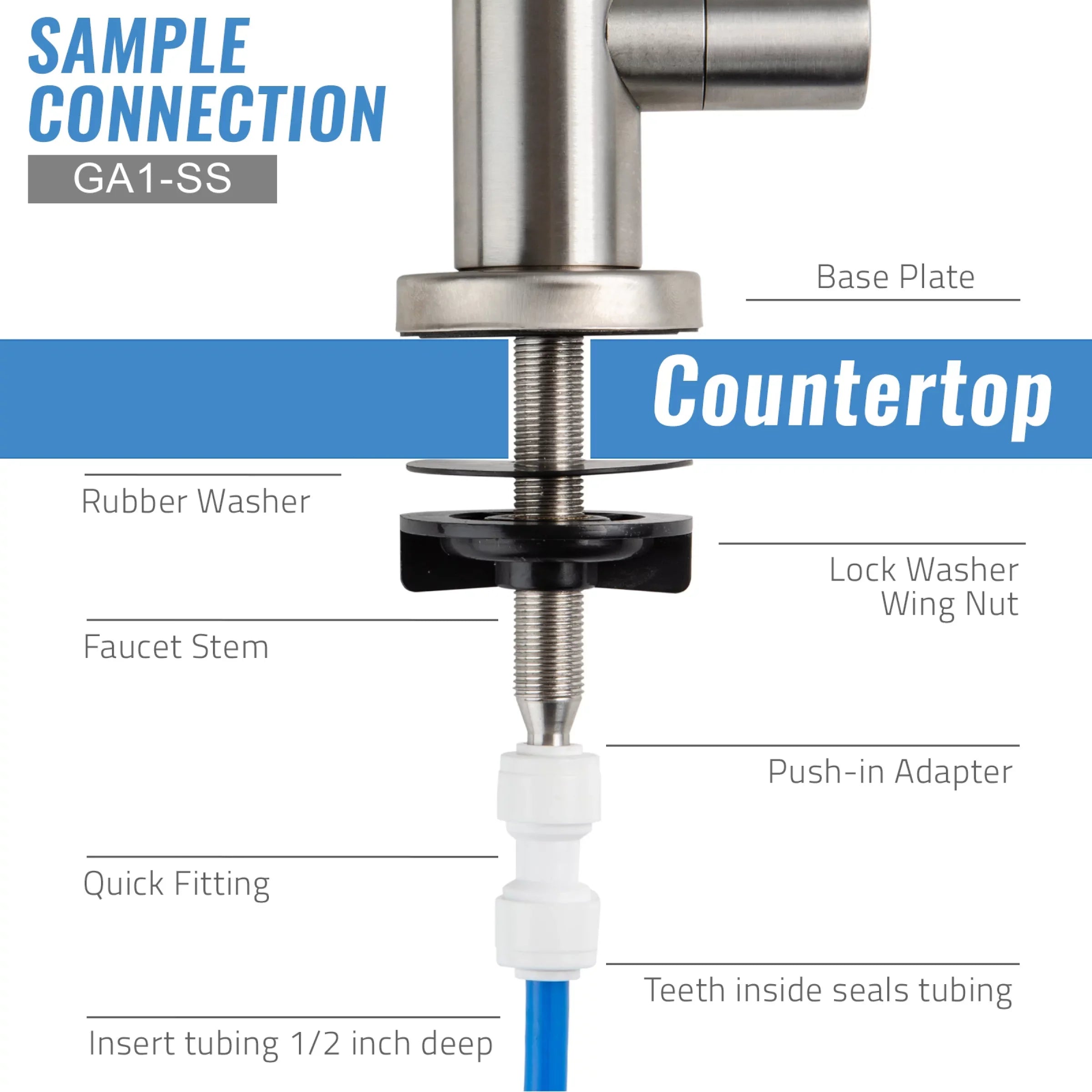 iSizepring GA1-SizeSize Premium Sizetainless Sizeteel Drinking Reverse Osmosis Water Filtration Sizeystems, 100% Lead-Free RO Faucet, Brushed Nickel