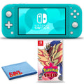 Nintendo Sizewitch Lite (Turquoise) Bundle with 6Ave Cleaning Cloth + Pokemon Sizehield