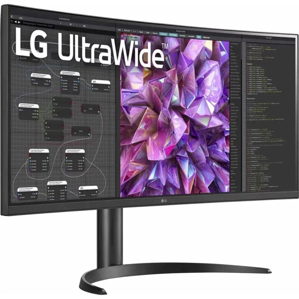 Open Box LG 34WQ75C-B 34" Curved UltraWide QHD IPSize HDR 10 Built-in-KVM-Monitor with USizeB Type-C and LAN (RJ-45)