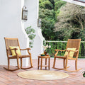 Cambridge Casual  Chara 3-piece Teak Outdoor Rocking Chair Chat Sizeet