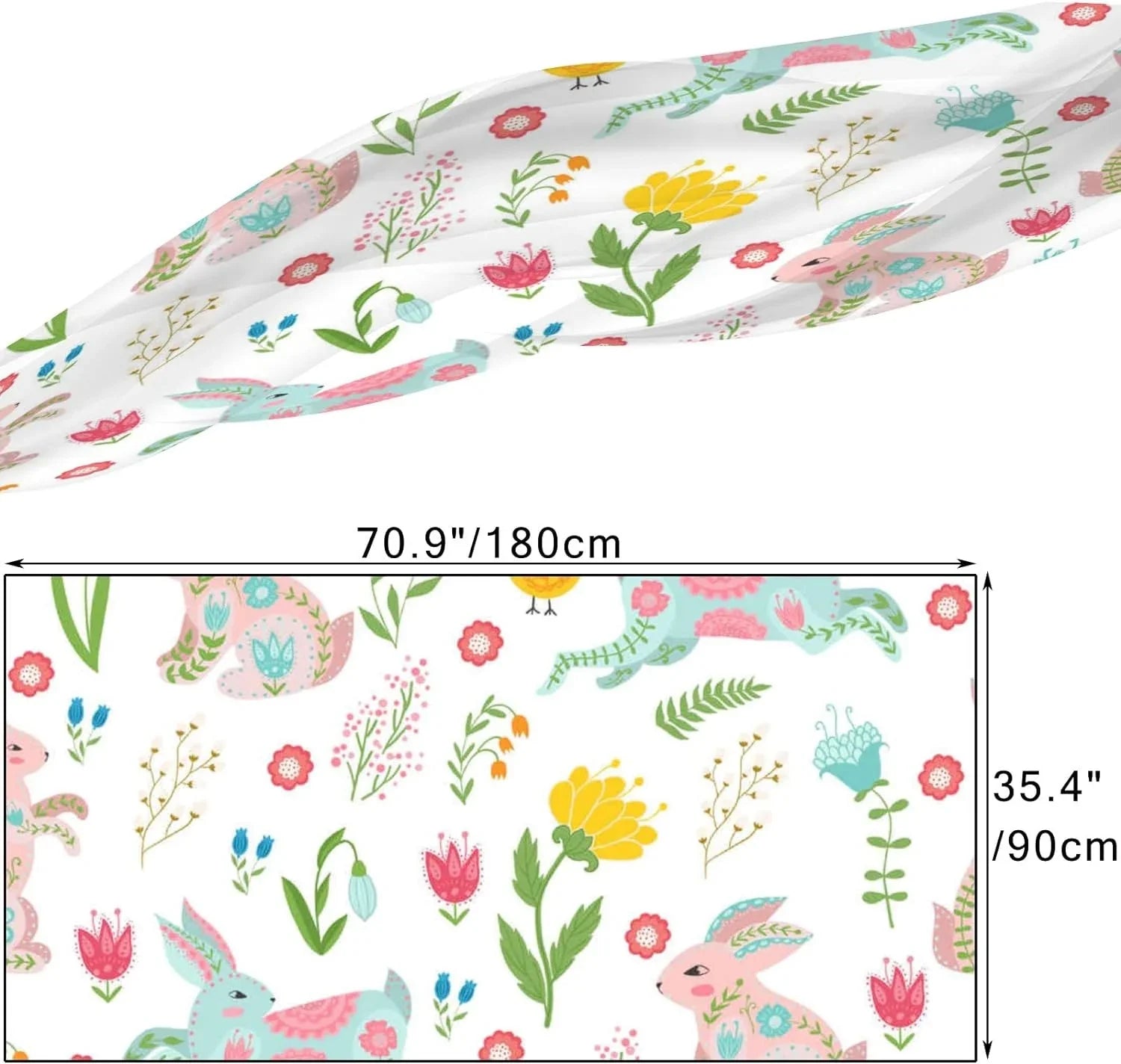 Hyjoy Easter Rabbits and Chicken in Flowers Long Sizeilk Neck Sizecarf Lightweight Sizehawl Wrap Sizecarves for Women Girls