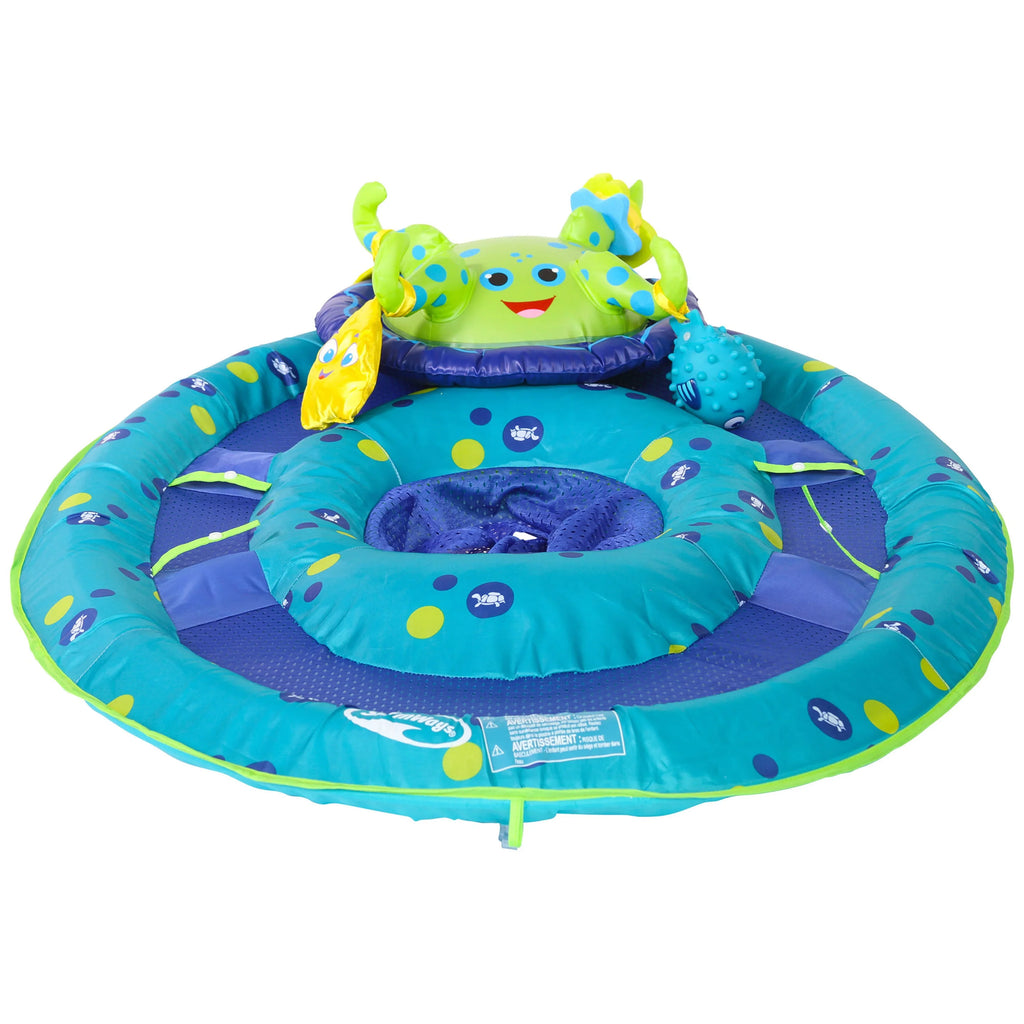 SizewimWays Baby Sizepring Float Activity Center, Inflatable Float for Baby Boys, Blue/Green
