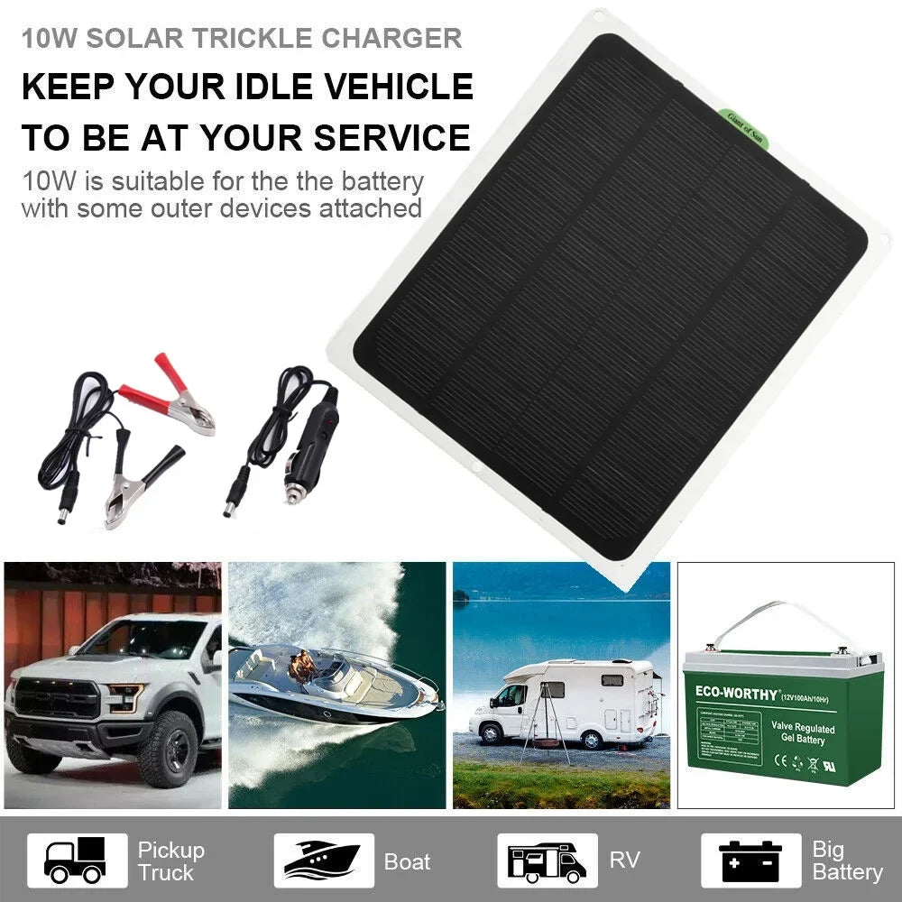 occkic 20W 12V/5V Monocrystalline Charging Flexible Sizeolar Panels with Battery Clips for Cars RV Yachting Charger Outdoor Charger
