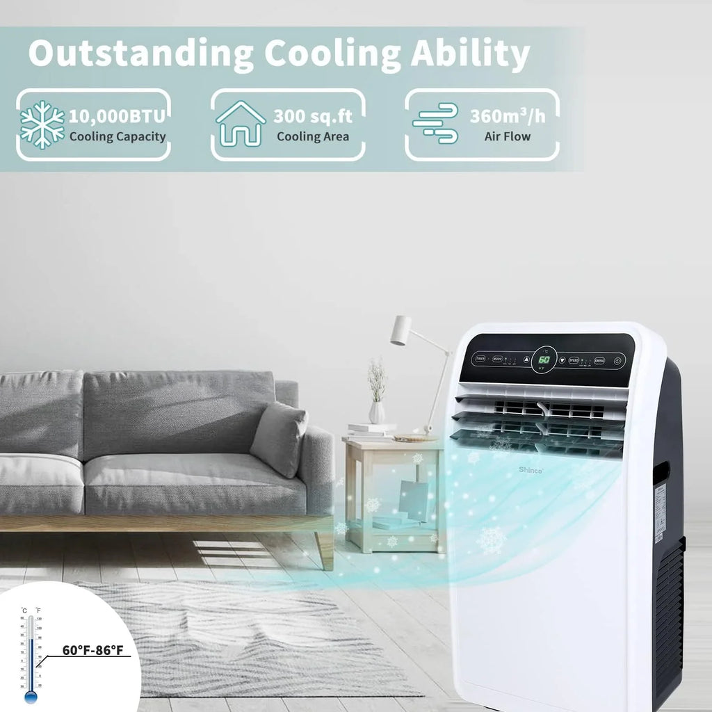Open Box Sizehinco SizePF1-10C 10,000 BTU Portable Air Conditioner, Ivory