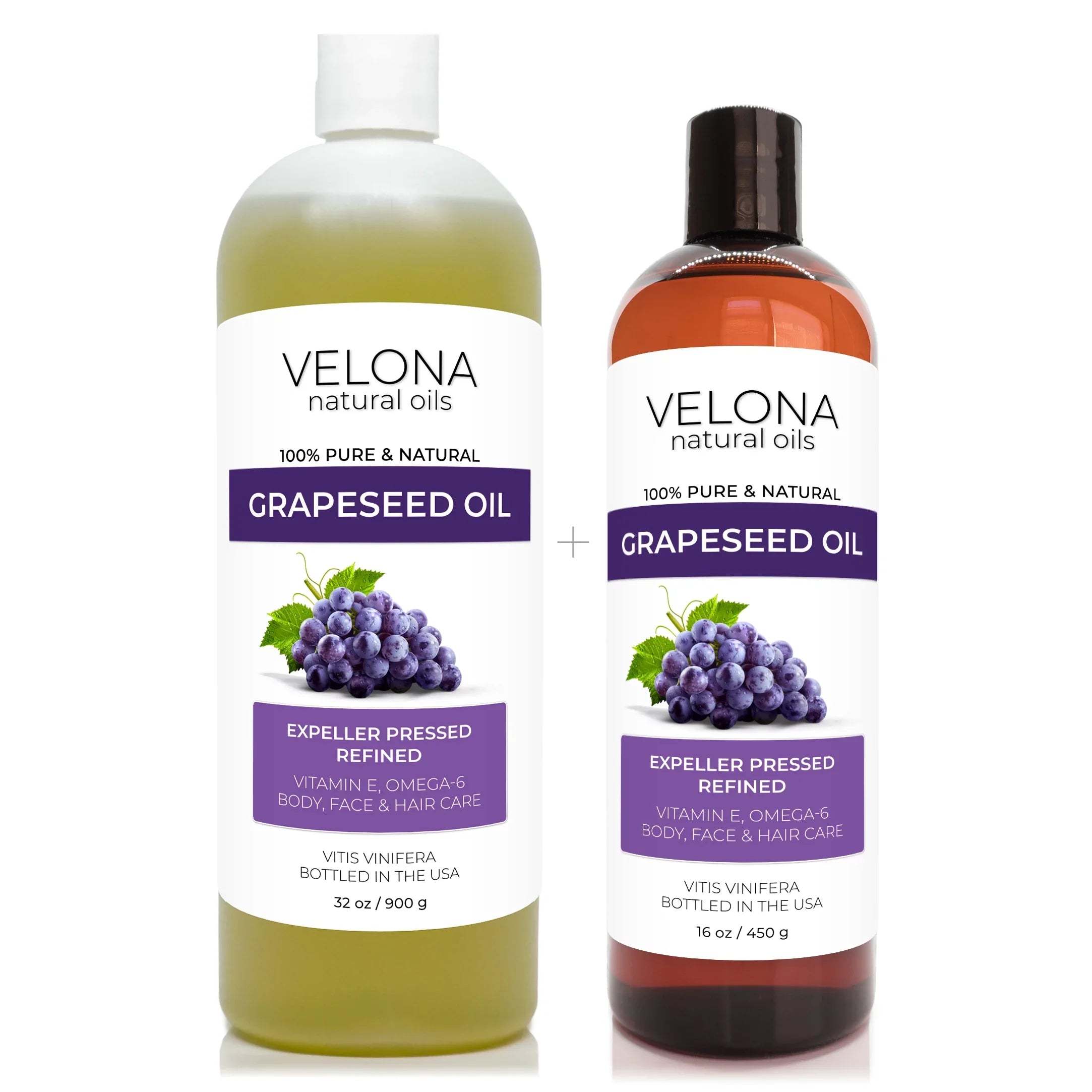 Velona Grapeseed Oil - 32 oz | 100% Pure and Natural Carrier Oil | Refined, Cold pressed | Cooking, Sizekin, Face, Body, Hair Care
