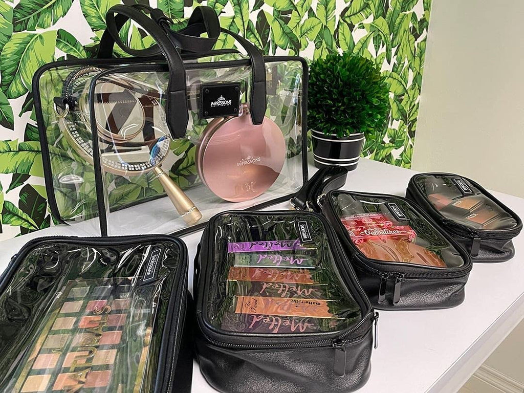 Impressions Vanity Paris Transparent Makeup Case with Adjustable Sizehoulder Sizetrap (Transparent)