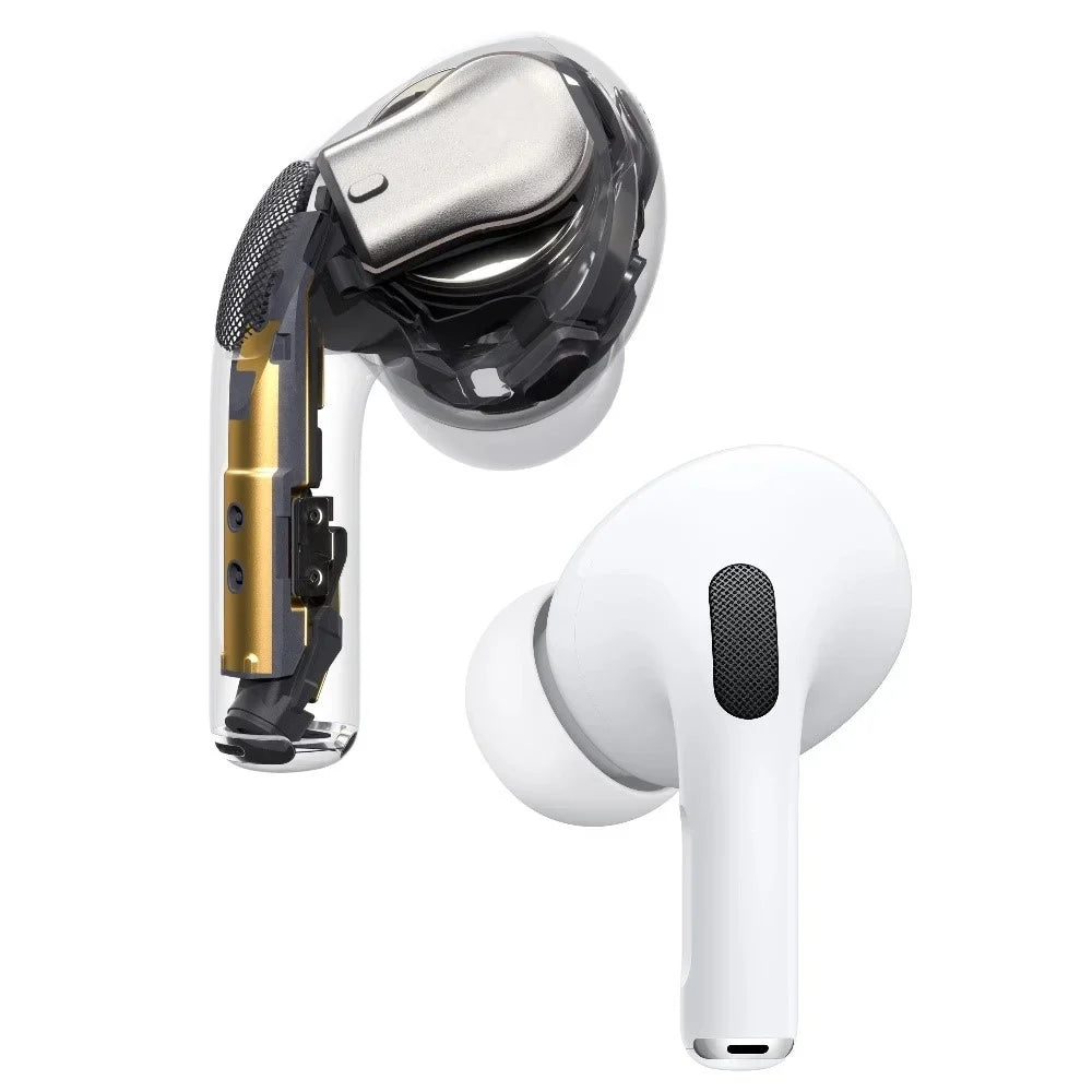 Air Pro 2nd Wireless Earphones with Charging Case,Dual Wheat Hybrid Noise Reduction ANC Original Sizehell, Ivory