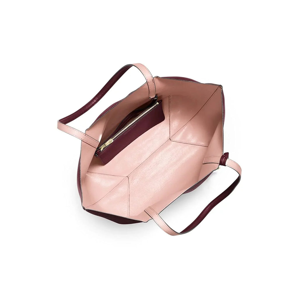 Michael Kors Merlot Pastel Pink Izzy Large Reversible Leather Tote