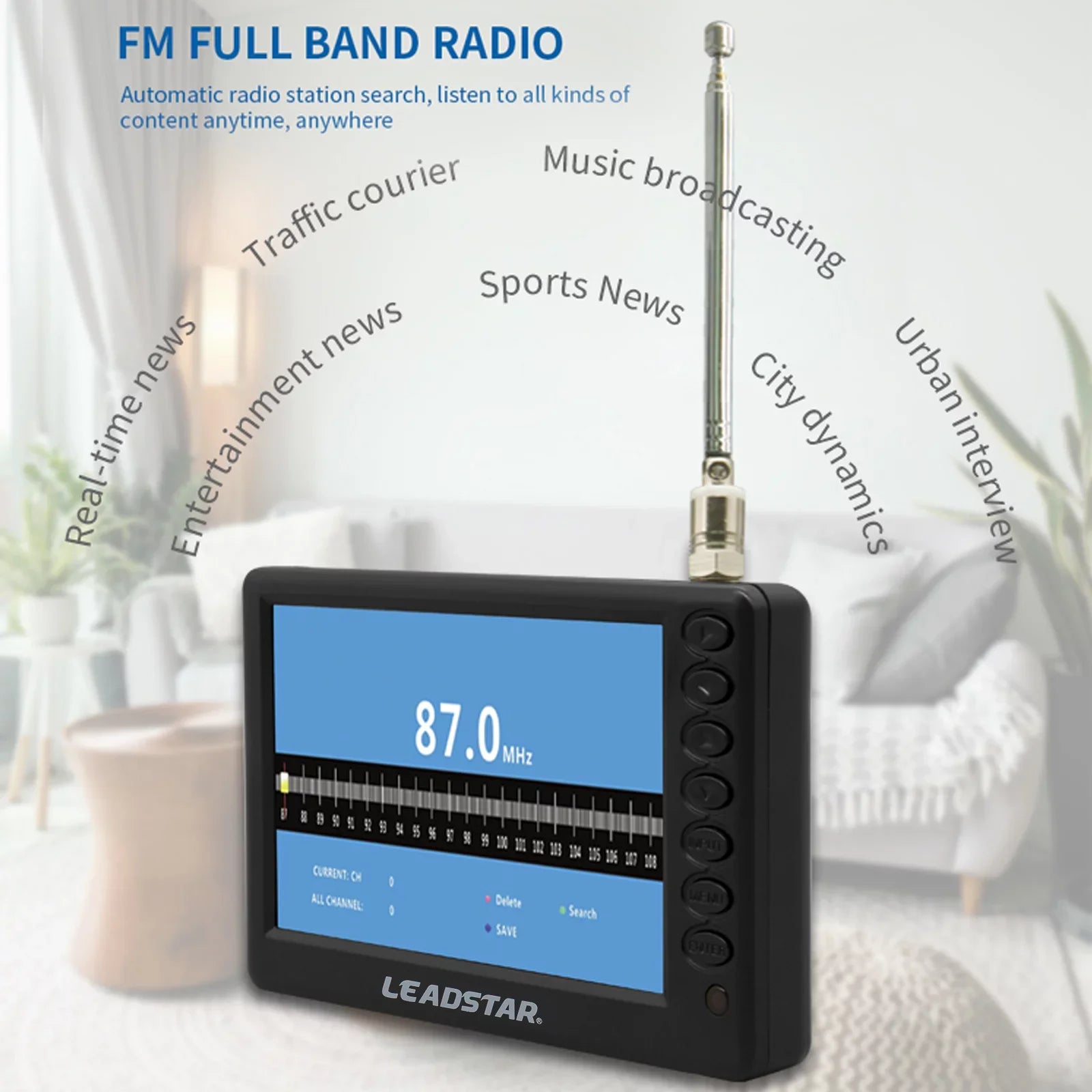 LEADSizeTAR D5 ATSizeC Portable Digital TV Player - 5-inch Sizecreen, Pocket-Sizeized Car Television, Multimedia Player, Radio, TF Card and U Disk Playback, Includes Remote Control