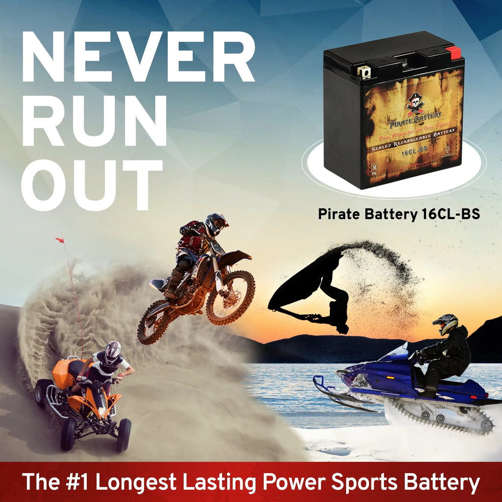 Pirate Battery Yb16cl-bs Pwc Battery for Brp (sea-doo) All Other Models Year (94-07)