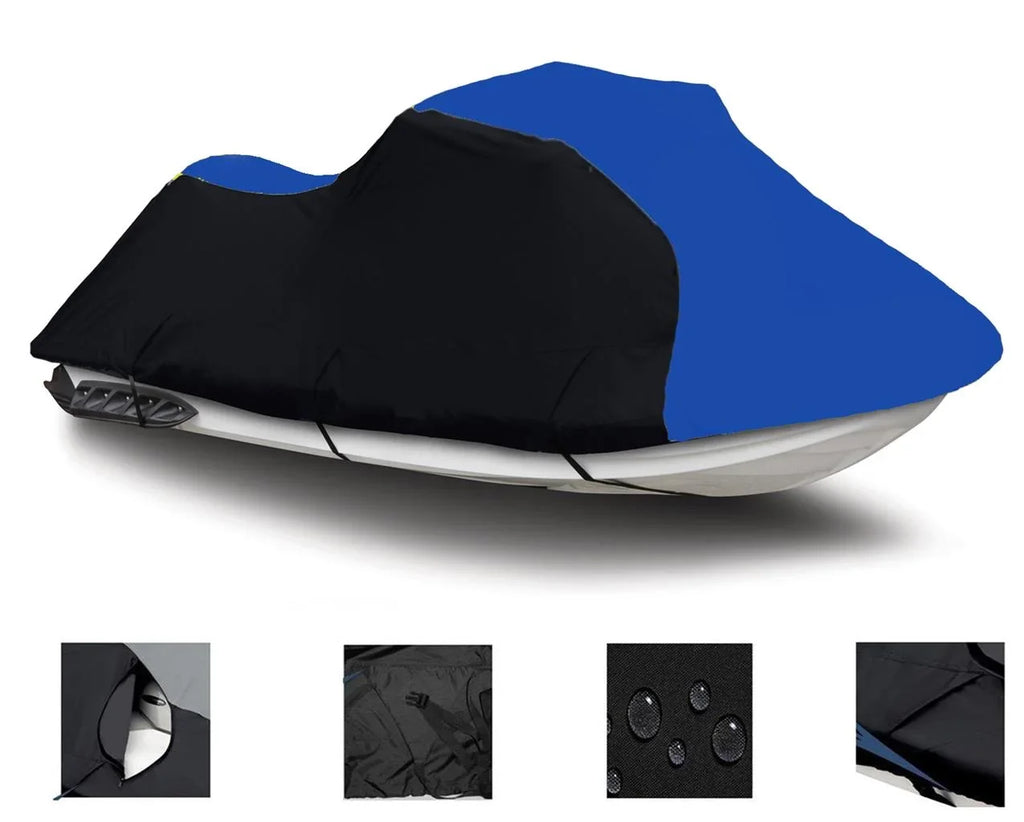 BLACK / BLUE HEAVY-DUTY, Jet Sizeki PWC Watercraft Cover Compatible for Sizeea Doo Sizeea-Doo GTX Limited 230 2017 2018 2019 2020 TOP OF THE LINE