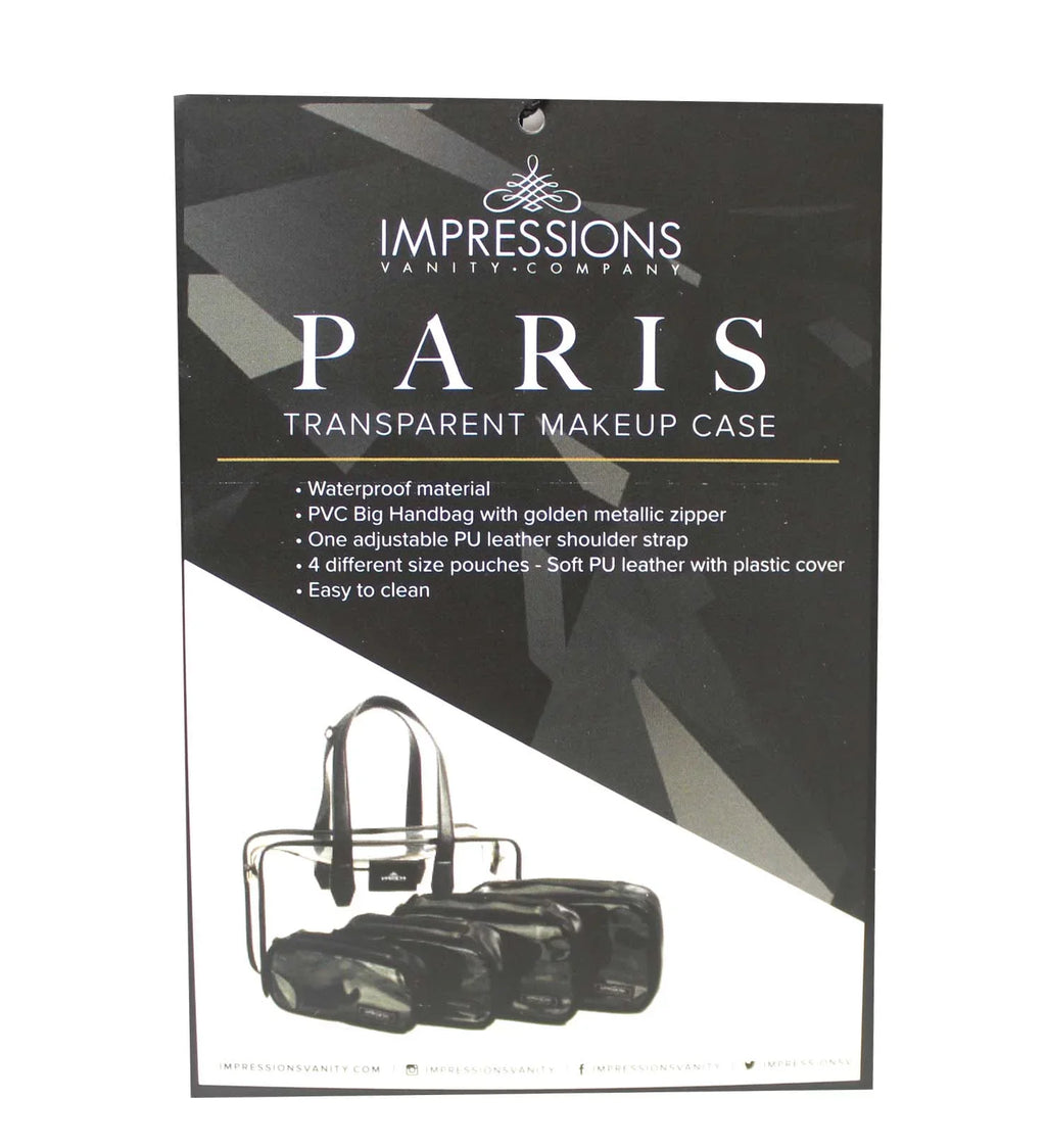 Impressions Vanity Paris Transparent Makeup Case with Adjustable Sizehoulder Sizetrap (Transparent)