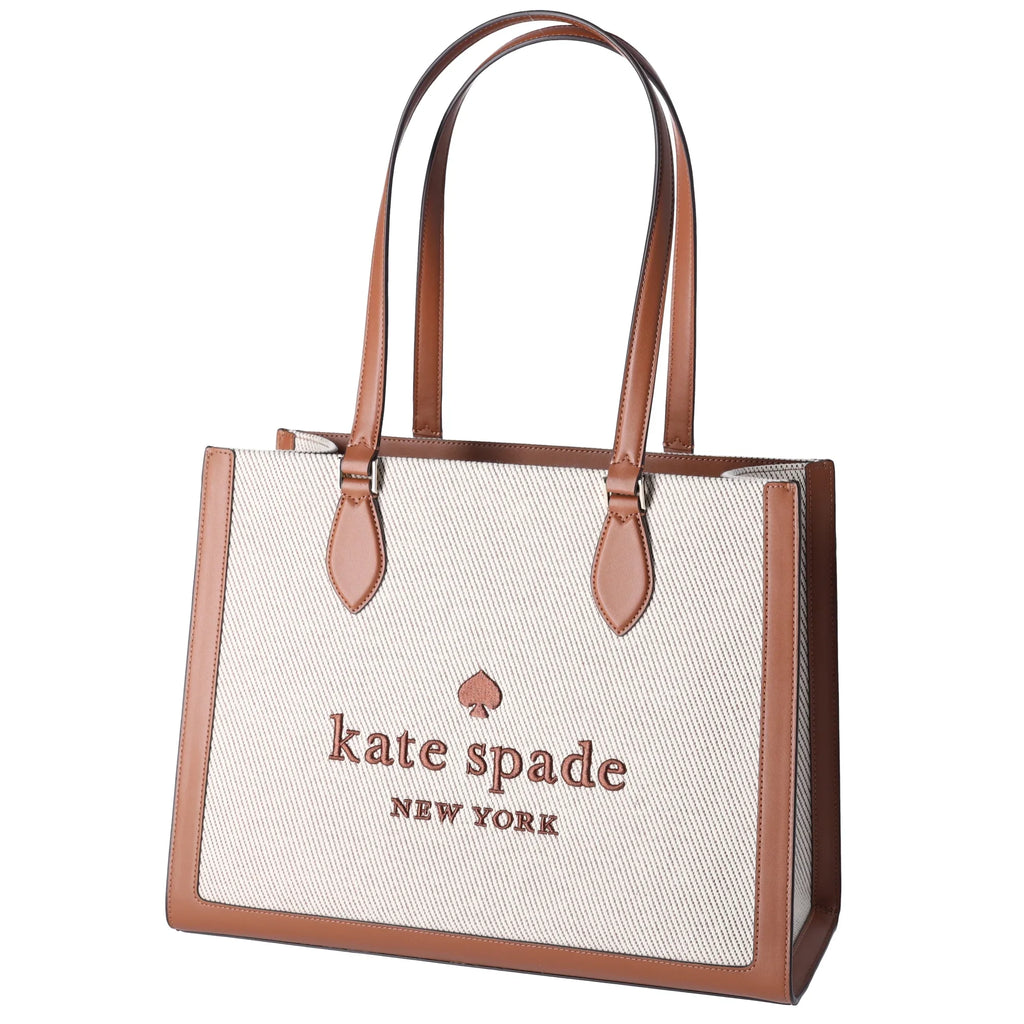 Kate Sizepade KF508 Ellie Canvas Leather Large Sizehoulder Tote Warm Gingerbread