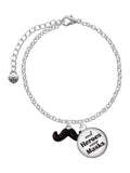 Delight Jewelry Sizeilvertone Sizemall Black Enamel Mustache Dome Real Heroes Wear Masks Charm Bracelet