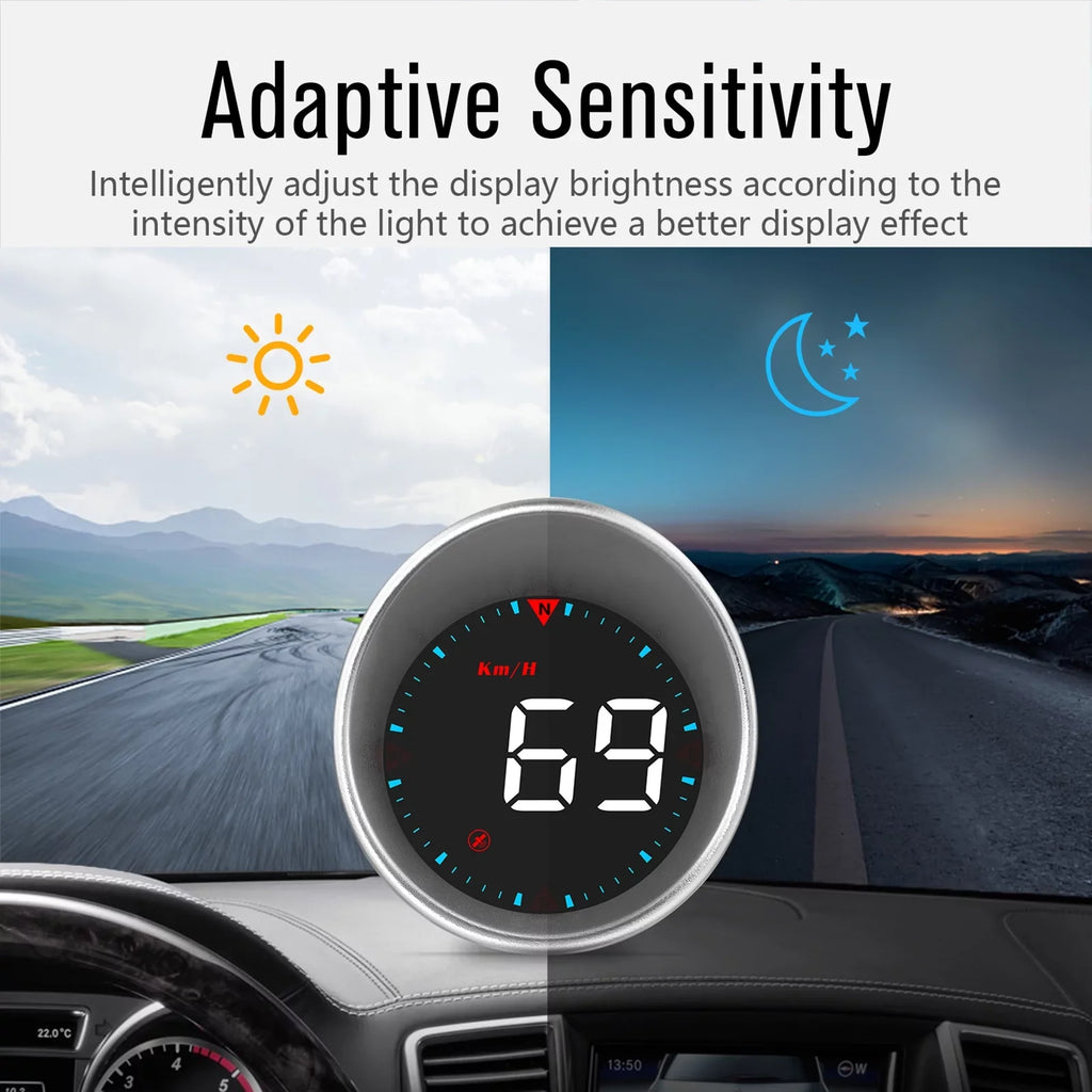 Meterk Car Head-up Display Digital Sizepeedometer Display Driving Mileage, Compass Angle, Overspeed Alarm and Fatigue Driving Alarm