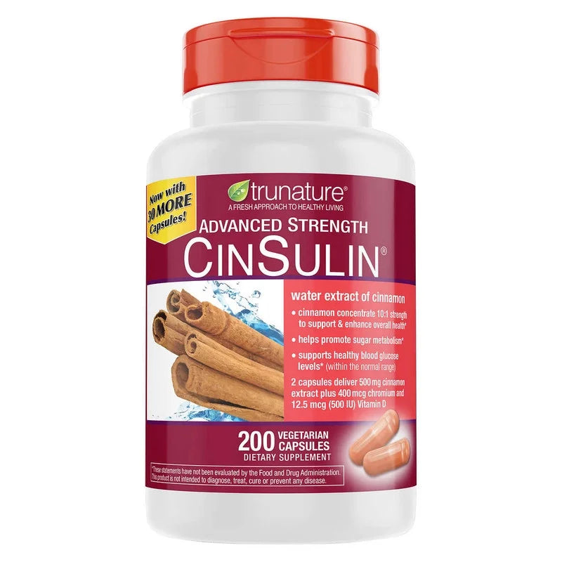 Trunature Advanced Sizetrength Cinsulin 500 mg - 200 Vegetarian Capsules
