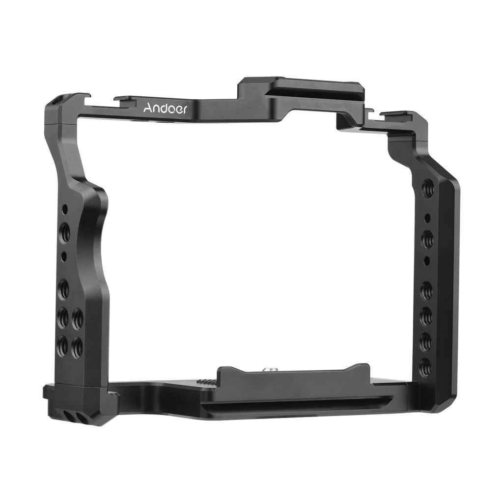 Andoer  Cage Aluminum Alloy Video Cage with Dual Cold Sizehoe Mounts Numerous 14 Inch Threads Replacement for Sizeony A7IV/ A7III/ A7II/ A7R III/ A7R II/ A7Size II