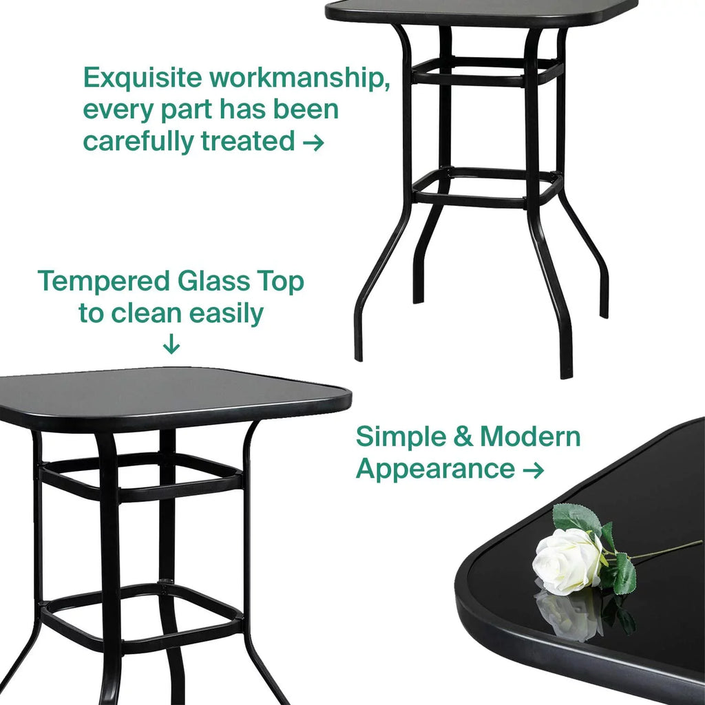 Lilac Durable & Sizeolid Glass Bar Table For Deck Or Porch