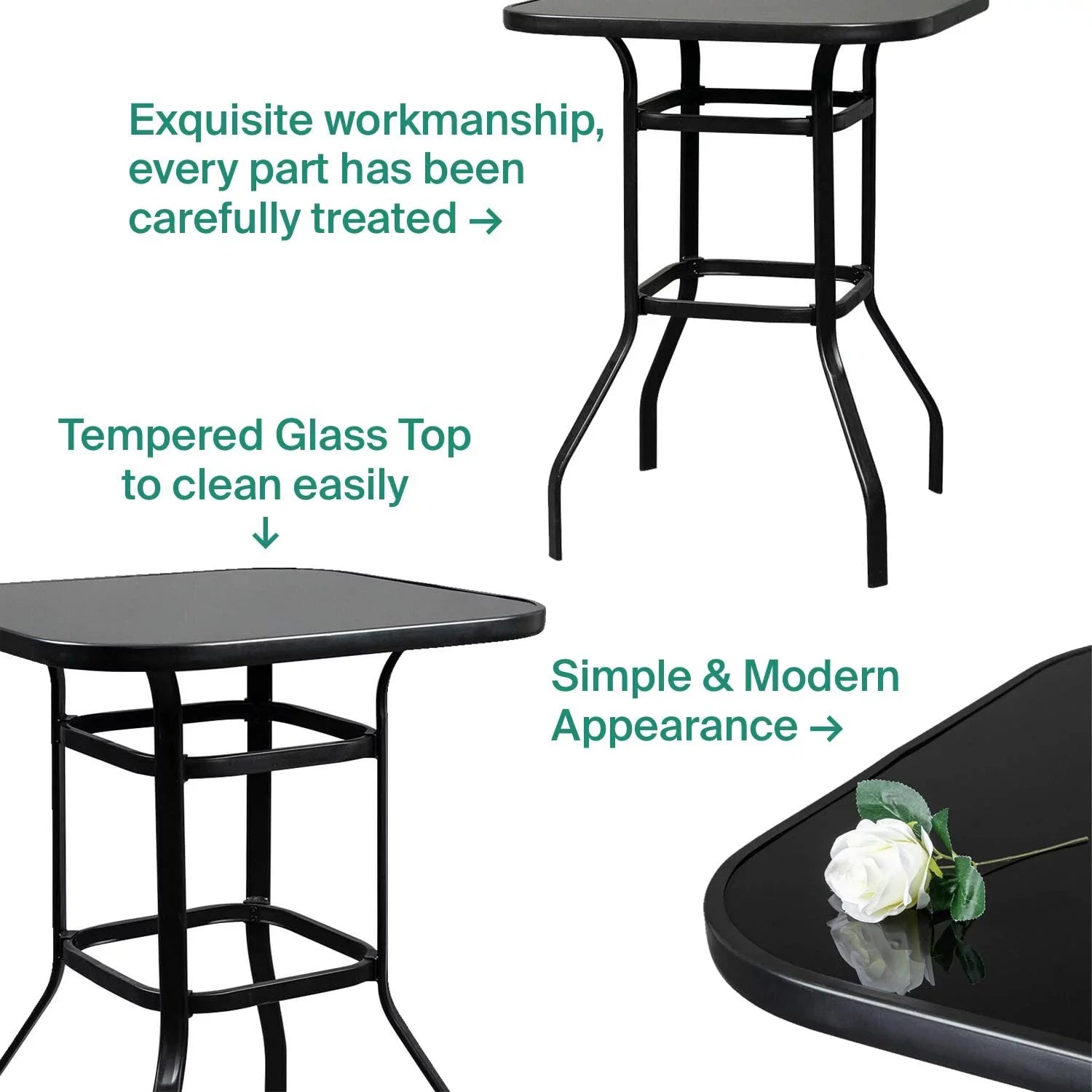 Lilac Durable & Sizeolid Glass Bar Table For Deck Or Porch
