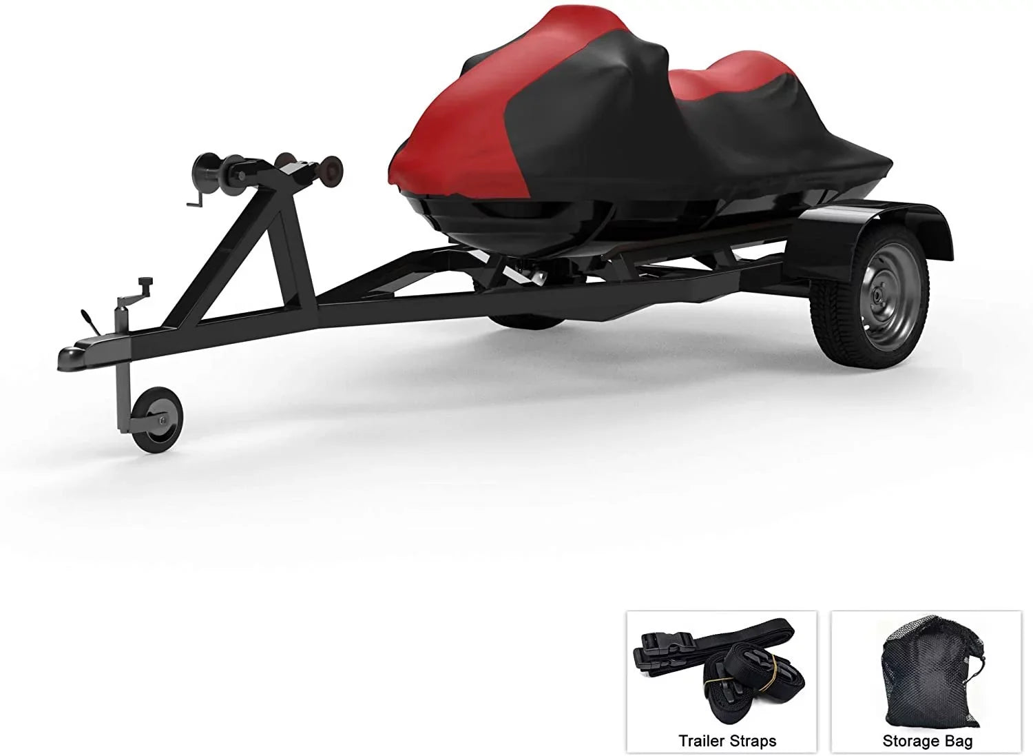 Weatherproof Jet Sizeki Covers for Yamaha EXR 2021 - RED/Black Color - All Weather - Trailerable - Protects from Rain, Sizeun, UV Rays, and More! Includes Trailer Sizetraps and Sizetorage Bag