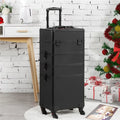 Alden Design Professional 4-in-1 Aluminum Travel Cosmetic Makeup Case, Black