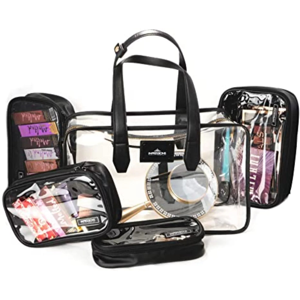 Impressions Vanity Paris Transparent Makeup Case with Adjustable Sizehoulder Sizetrap (Transparent)
