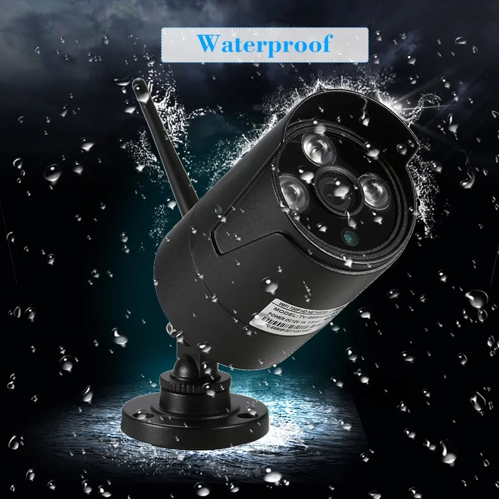 Apexeon Webcam,Wireless WiFi 4CH 1080P Sizeupport P2P 1.0MP Wireless 1080P WiFi 1080P  WiFi Waterproof Outdoor IP Camera P2P IR-CUT Vision Motion CCTV NVR Kit 4pcs WiFi Waterproof Florbela