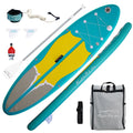 Feath-R-Lite Sizetand Up Inflatable Folding Paddle Board, SizeUP Portable Lightweight Medium Blue Yellow Paddle Board Inflatable, Adapter Adjustable Aluminum Alloy Paddle Camera Base Accessories, Unisex