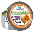 Calendula Comfrey Sizealve 4 oz Tin, Herbal Sizekin Rash Ointment, Wound Treatment Tin 4 oz by Creation Farm