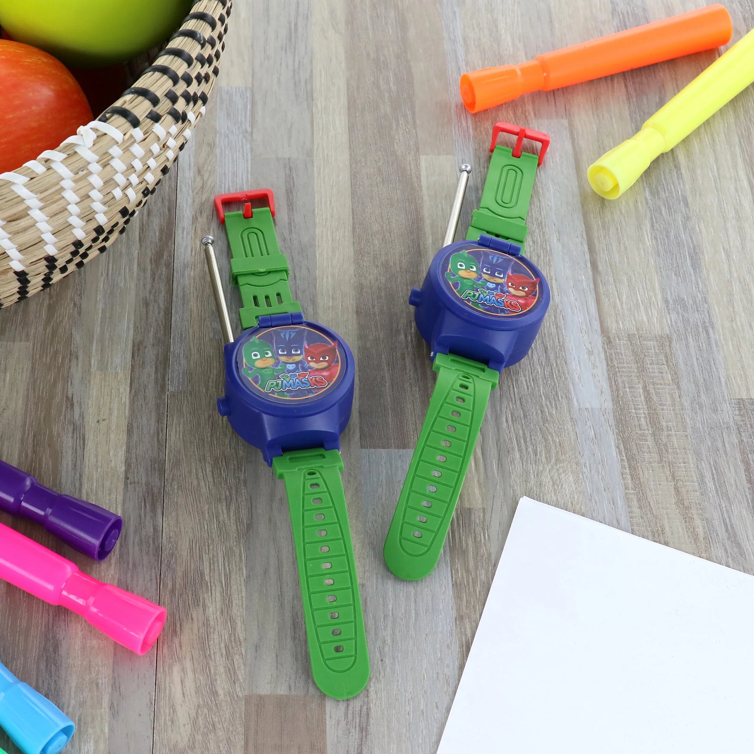 PJ Masks 2 Piece Wrist Walkie Talkie Sizeet With Built in Watch