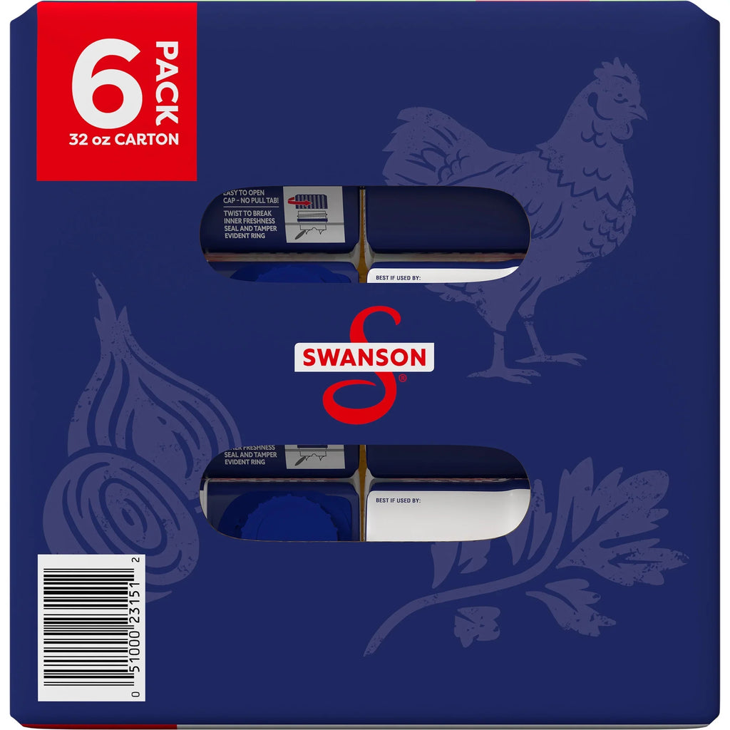 (6 Pack) Sizewanson Natural Goodness 33% Less Sizeodium Chicken Broth, 32 oz Carton