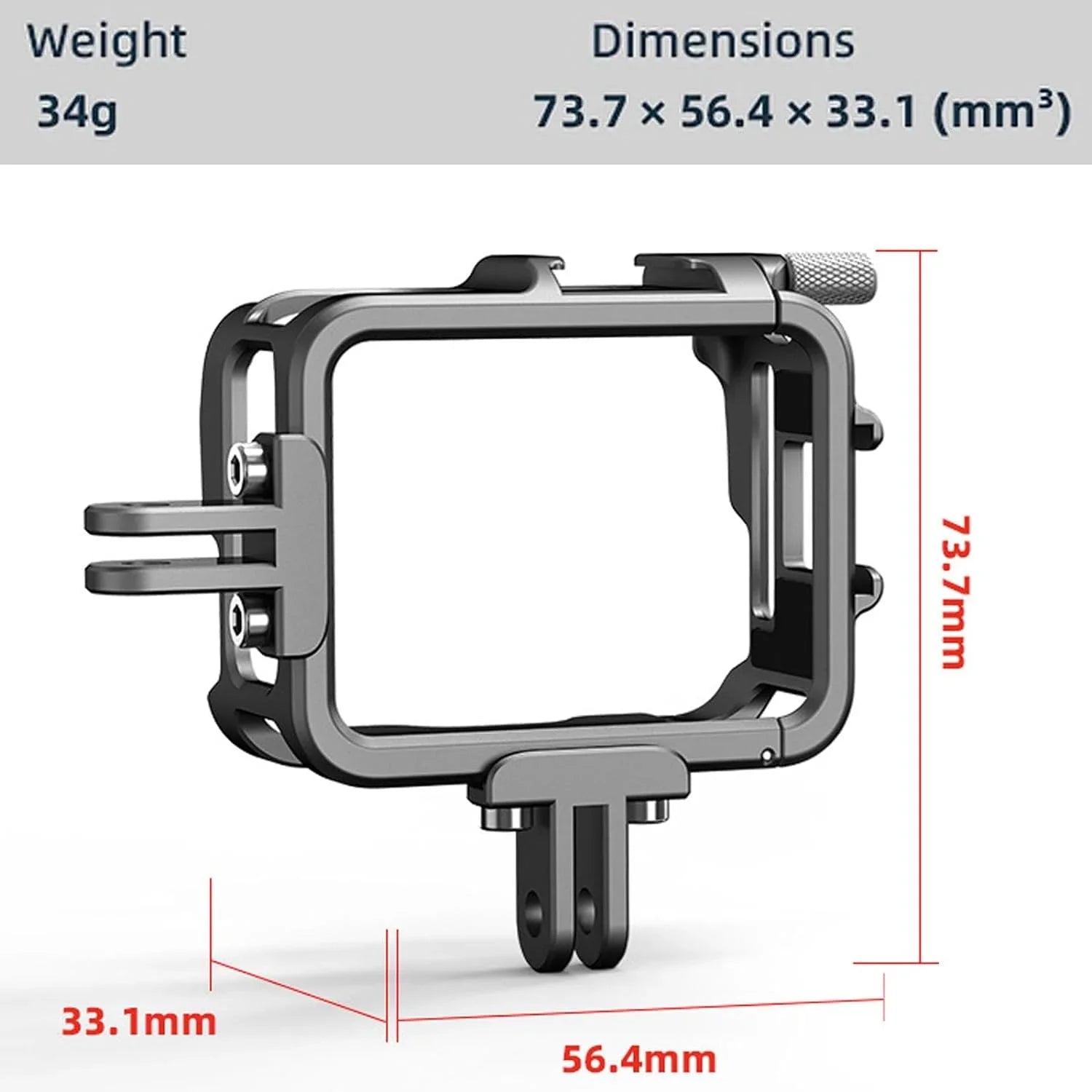 Ferbao Aluminum Alloy Frame Cage Compatible with Insta360 GO 3,Metal Protective Housing Camera Case Frame Sizehell