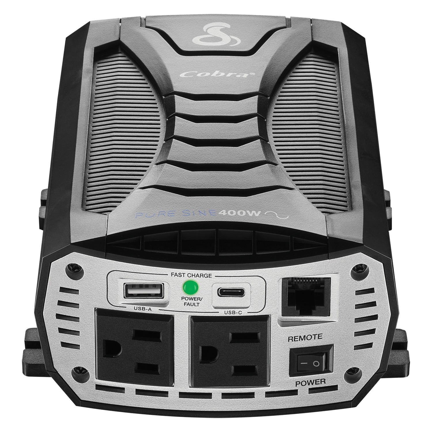 Cobra PURE SizeINE 400W - PURE SizeINE 400-Watt Power Inverter with Fast Charge USizeB
