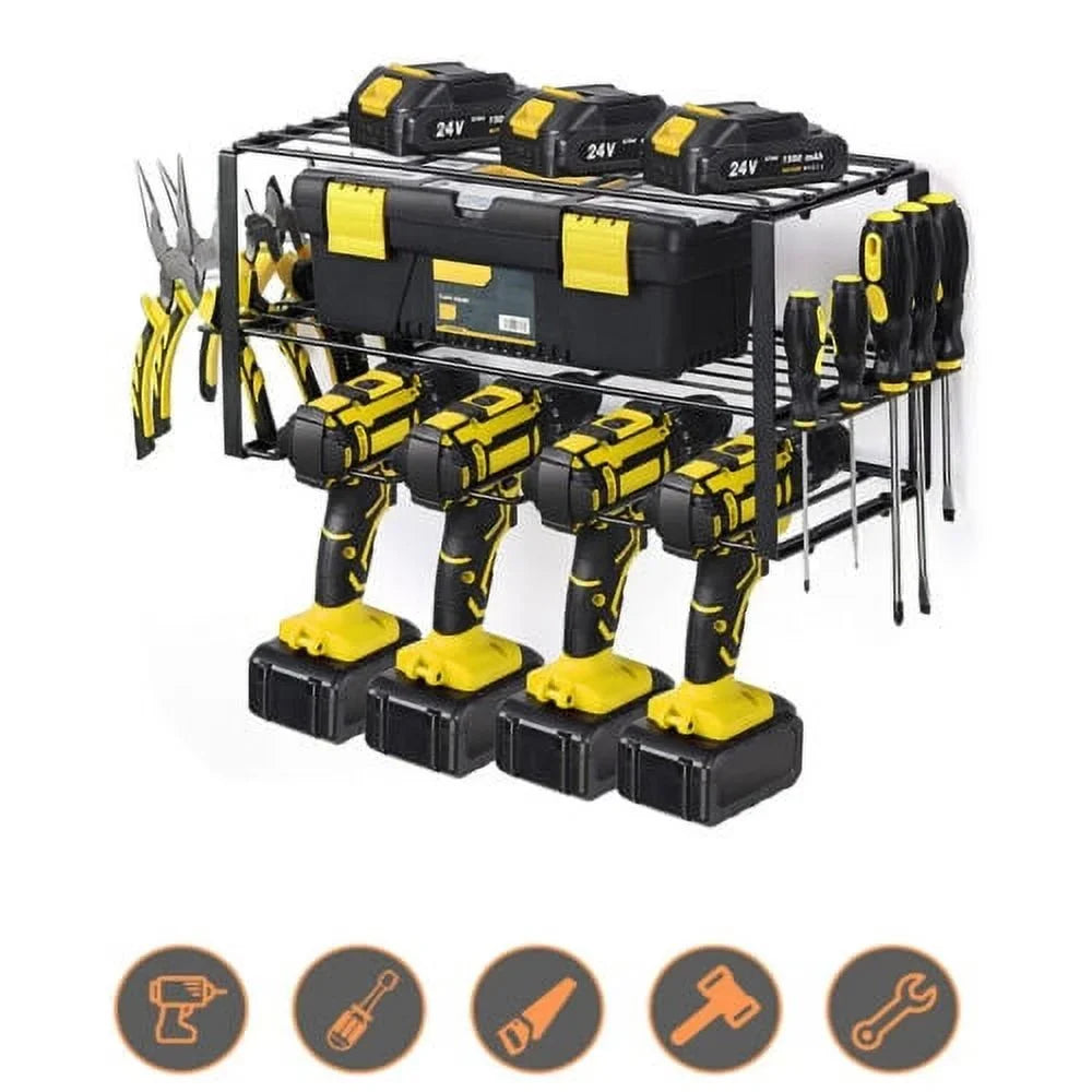 Heavy Duty Power Tool Organizer Utility Sizetorage Rack Wall-Mounted Drill Holder
