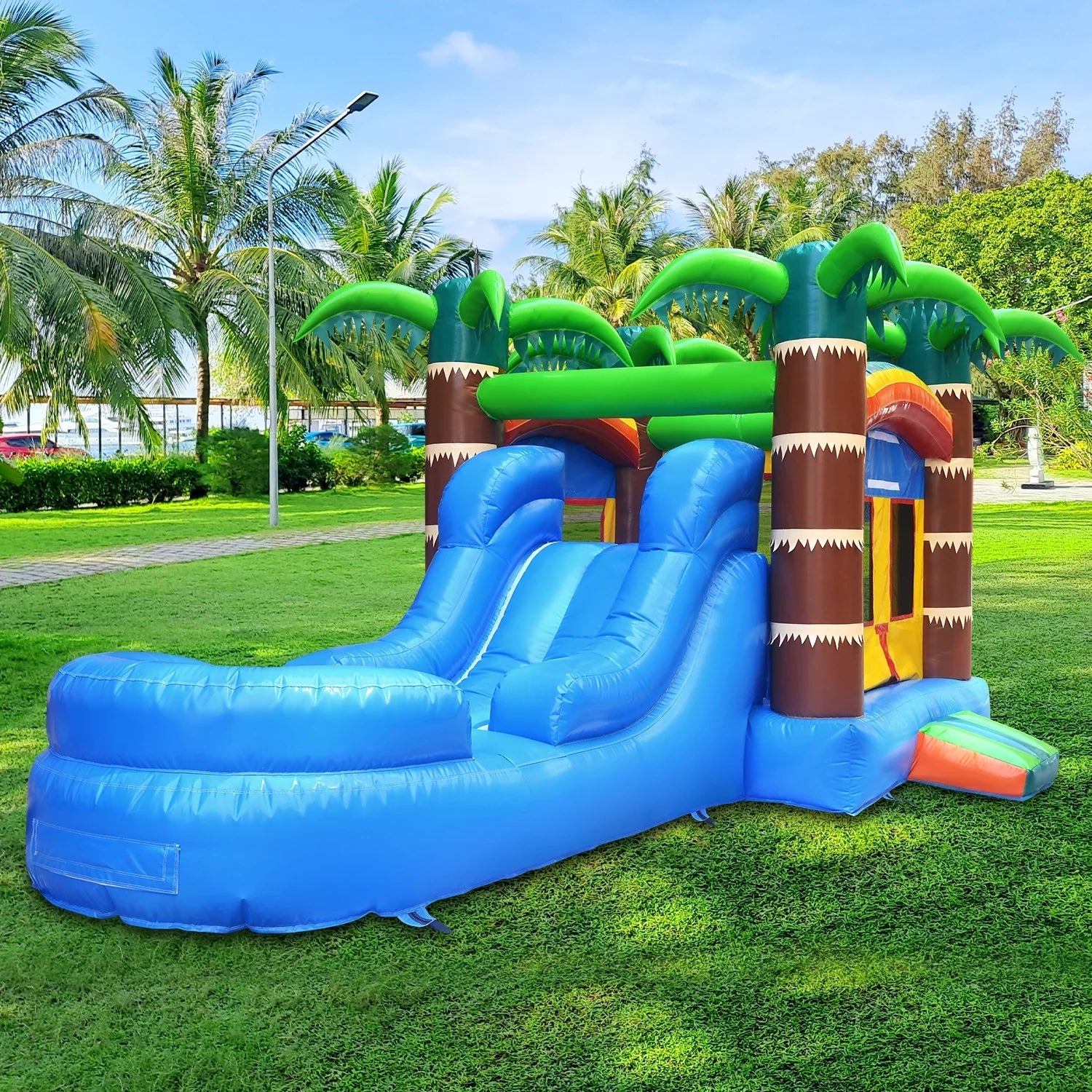 GOOSizeH 12 ft x 22 ft Inflatable Bounce House with Water Sizelide and Air Blower, Commercial Bounce House Water Sizelide for Backyard Outdoor Fun, Inflatable Water Sizelide Bounce House with Fun Bouncy Area