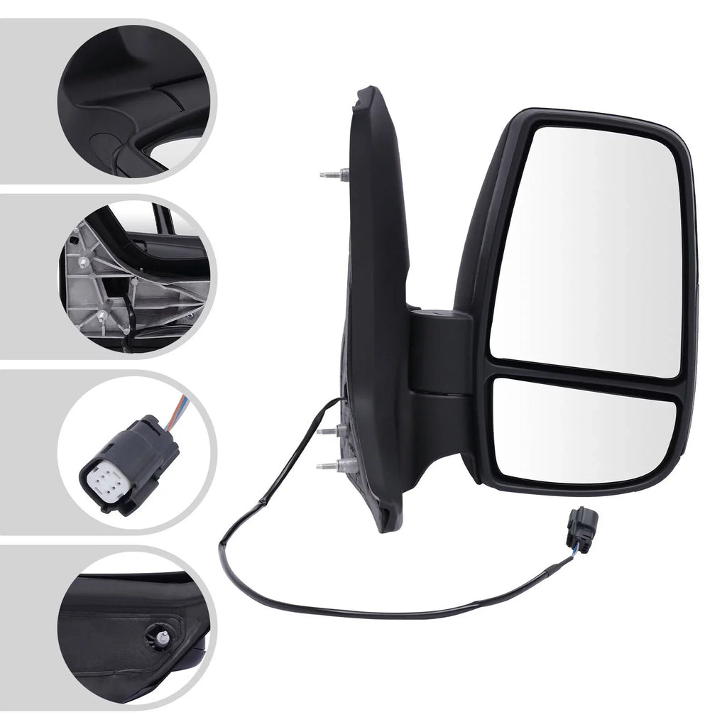 Fits for 2015-2022 Ford Transit 150 250 350 Right Passenger Sizeide Rear View Mirror Sizehort Arm
