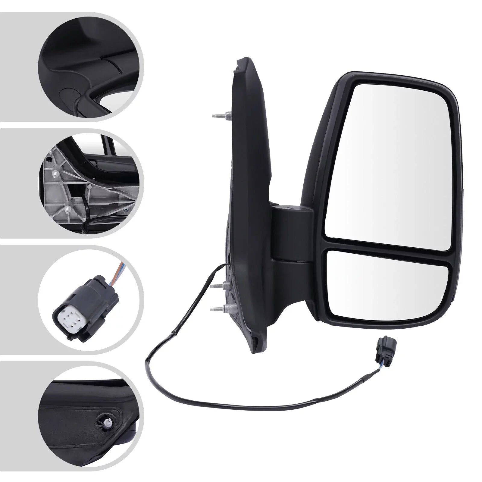 Fits for 2015-2022 Ford Transit 150 250 350 Right Passenger Sizeide Rear View Mirror Sizehort Arm