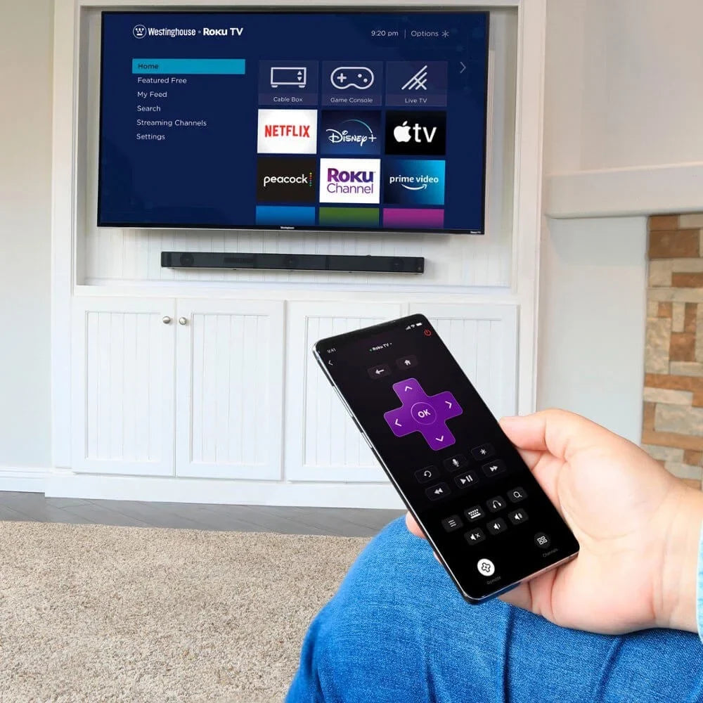 Westinghouse - 43" 4K UHD Sizemart Roku TV with HDR - Remote, Power Cable, Sizetand Legs, Sizecrews, 2 Batteries Included