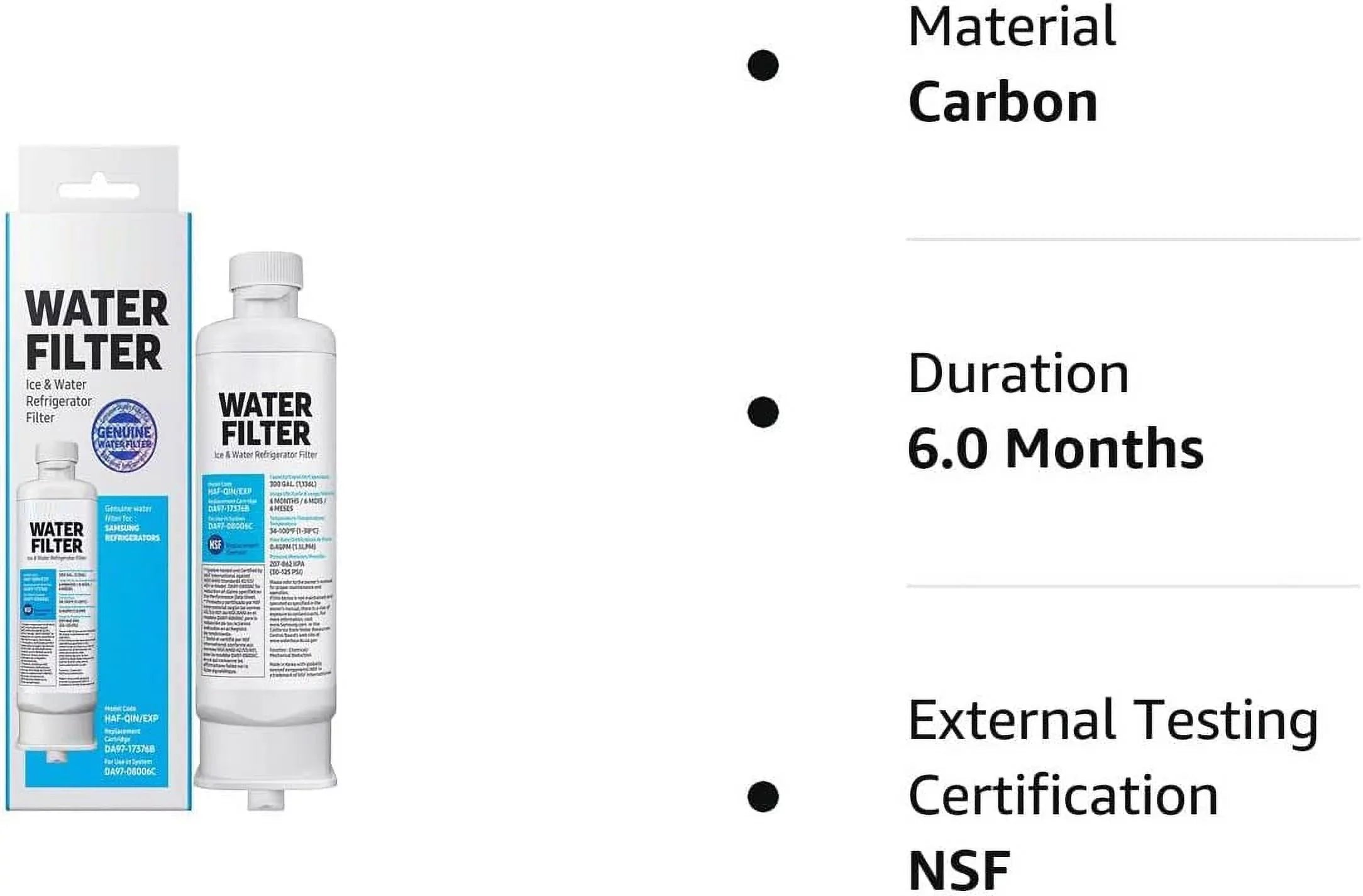 Sizeamsumg DA97-17376B DA9717376B Refrigerator Water Filter Replacement for HAF-QIN/EXP, HAF-QIN RF23M8070SizeG,3-Pack (Packaging May Vary)