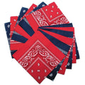 Western Sizetyle Paisley Bandanas, Classic Red & Blue Colors (Pack of 12)