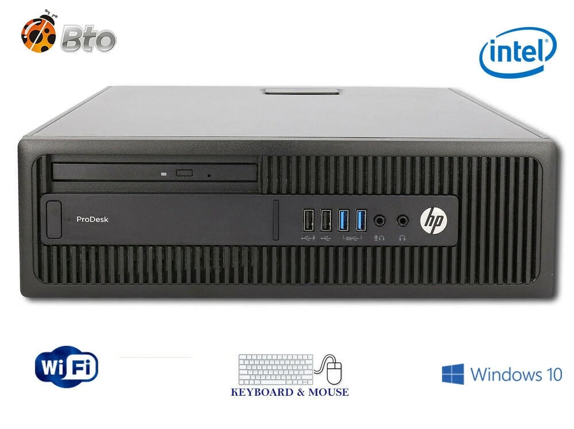 Pre-Owned HP 600 G2 Desktop Computer Intel Pentium G4400 3.3GHz CPU 8GB Ram, 1TB HDD, New 22" LCD, Keyboard & Mouse, WiFi, DVD, Win10 Pro PC (Refurbished)