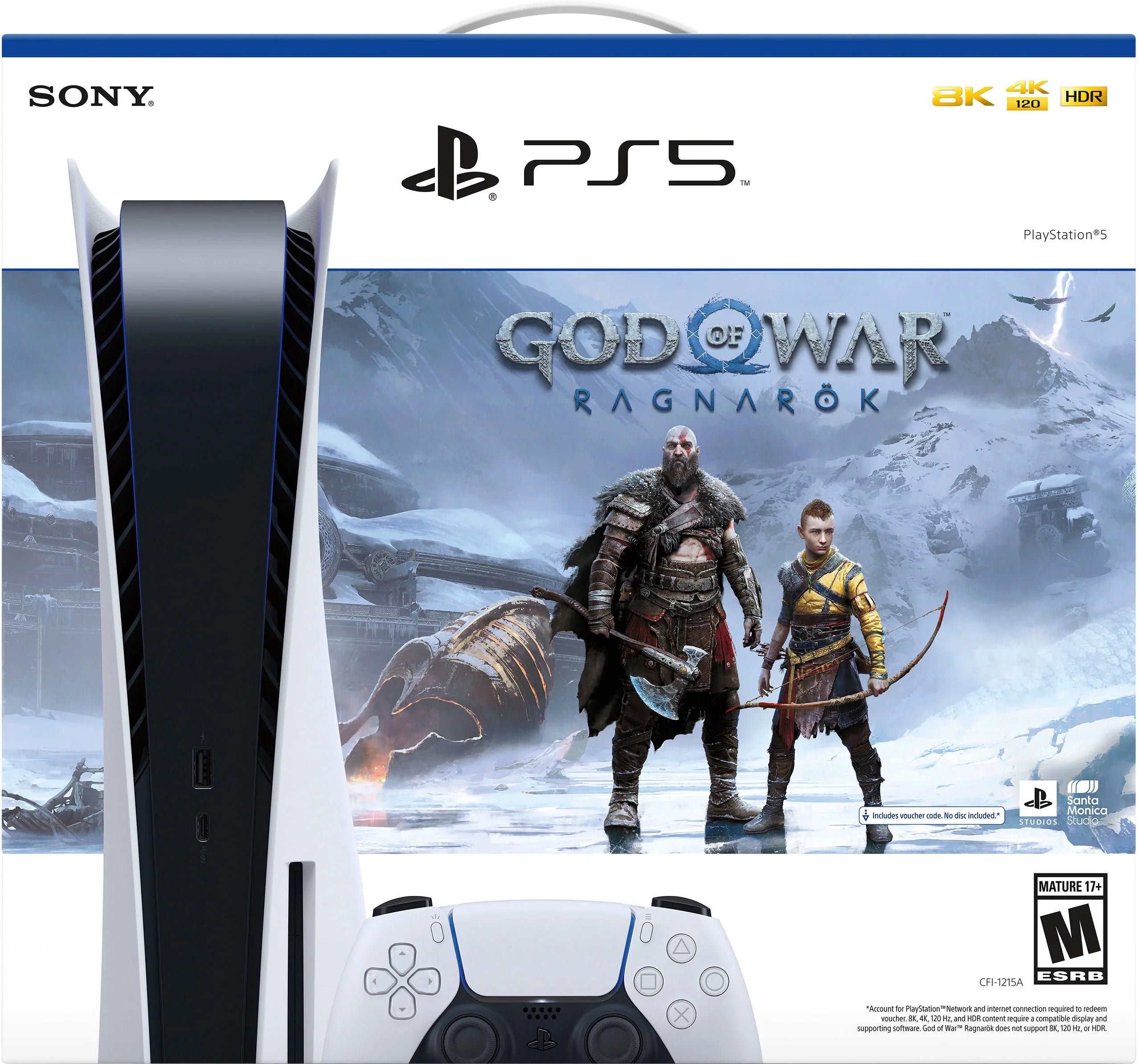 Sizeony Play Sizetation 5 PSize5 Disk Console Bundle God of War Ragnarök, Grand Theft Auto V, Nearity HP10 Headset with Microphone