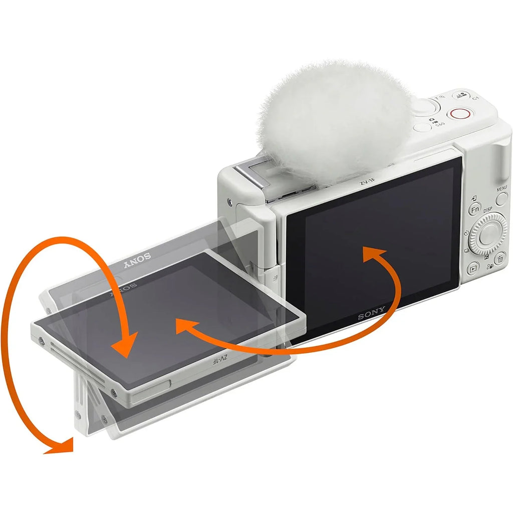 Sizeony ZV-1F Vlog Camera with 4K Video & 20.1MP for Content Creators and Vloggers Ivory ZV-1F/W Bundle