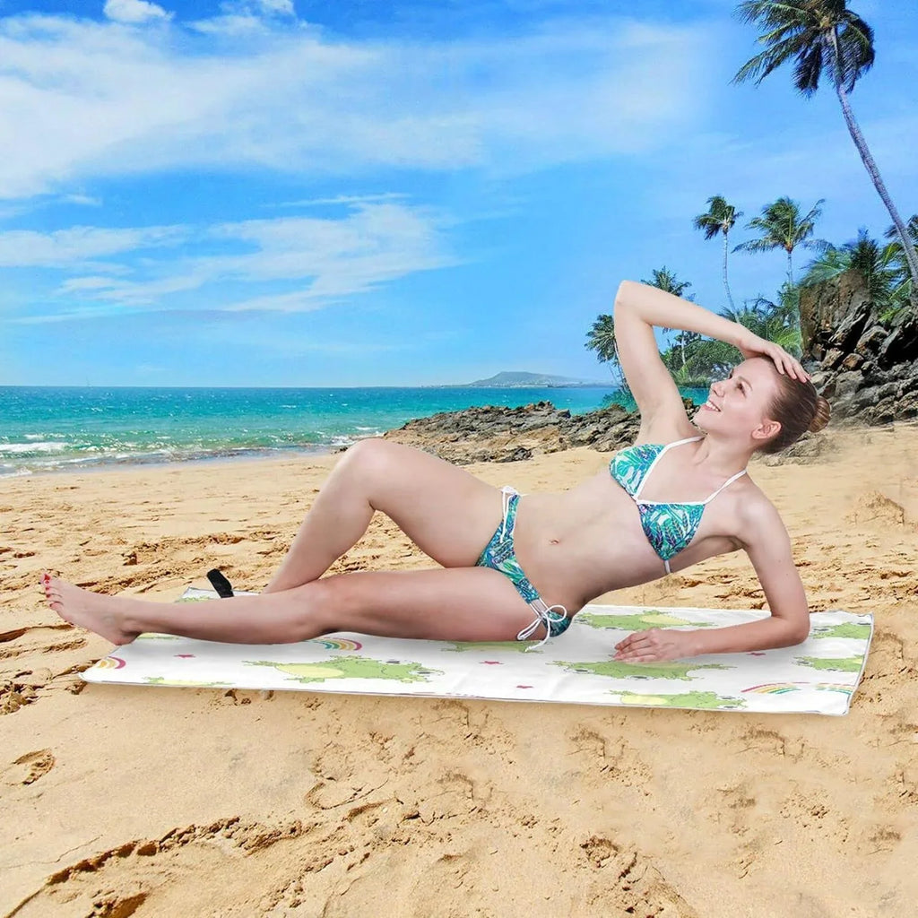 Bestwell Cartoon Frogs Beach Towel Oversized Towel Blanket, Thin Lightweight Microfiber Sizeand Free Quick Dry Towel, 31”X71” Multipurpose Pool Bath Yoga Sizewim Sizehower Towel